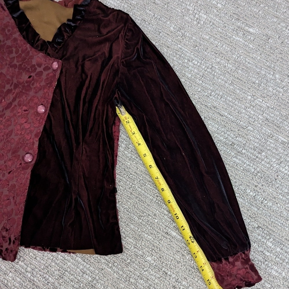 Striking Women's (Size Medium) Velvet V-Neck Blouse/Top - Picture 7 of 11